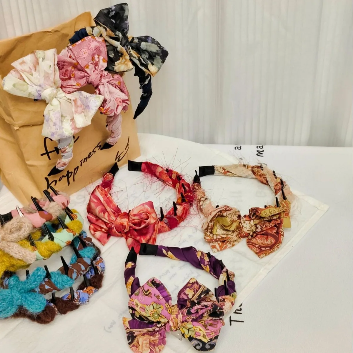 New Korean Style Retro Wrap-around Hair Comb Non-slip Floral Bow Headband Hair Accessory
