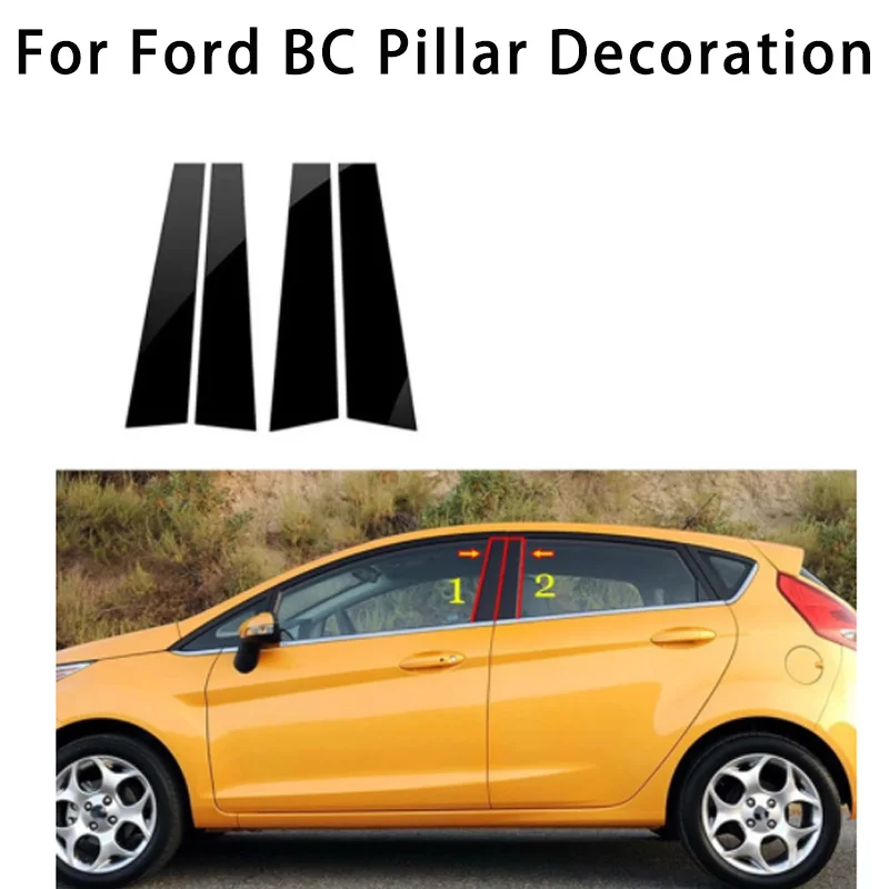 

For Ford Focus Fiesta EcoSport Territory Car BC Pillar Middle Central Column PC Window Trim Decoration Protection Stickers