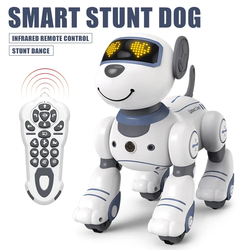 

Childs Funny RC Robot Electronic Dog Stunt Dog Voice Command Programmable Touch-sense Music Song Robot Dog Birthday Gift for Kid