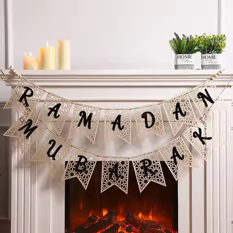 Ramadan Decorations Wooden Wall Art Islamic Calligraphy Hanging Sign for Home Eid Mubarak Decoration &amp; Gift Idea