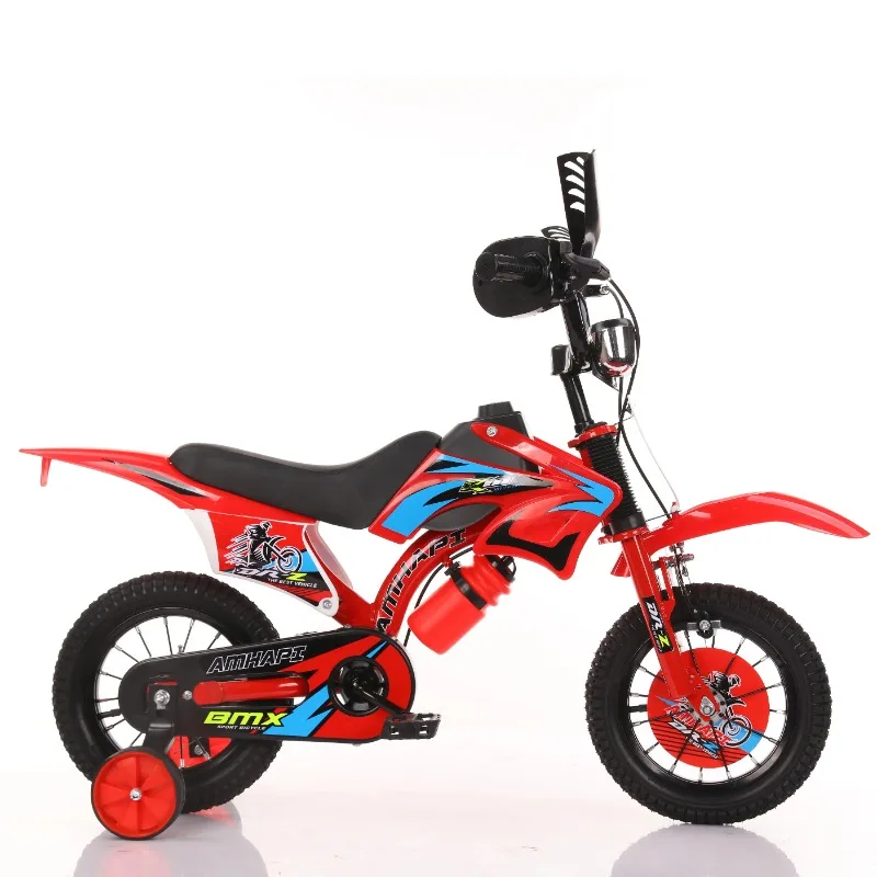 

Motocross Style Kids Bike for Boys and Girls 5-12 Years 12/16/20 Inch Training Wheels Number Plate Black Children's Bicycles