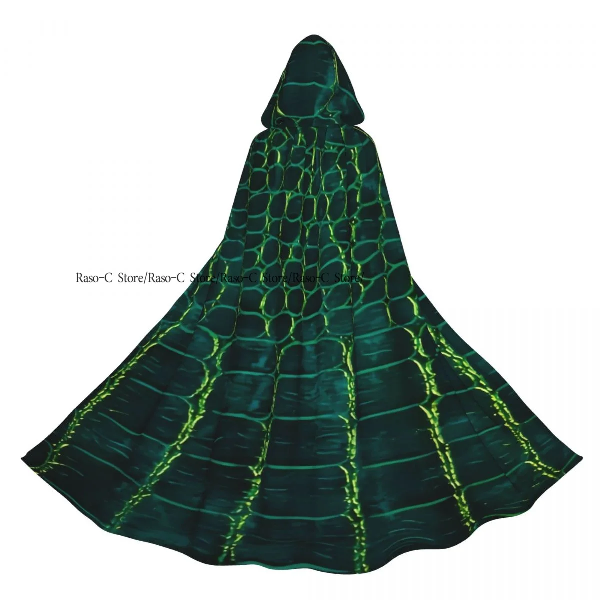 

Unisex Adult Snake Skin Dark Pattern Cloak with Hood Long Witch Costume Cosplay
