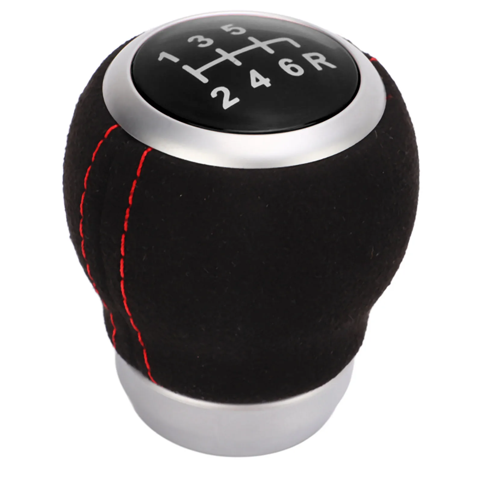 

6-скоростная ручка переключения передач, гандбольная ручка, 6-скоростная головка переключения передач, серебряное кольцо, эргономичная износостойкая замена для Subaru