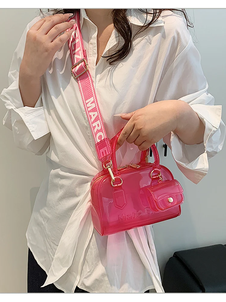 

Fashionable British Style Women's Shoulder Bag Crossbody Handbag Pillow Shaped Jelly Material Commuter Bag Soft Handle