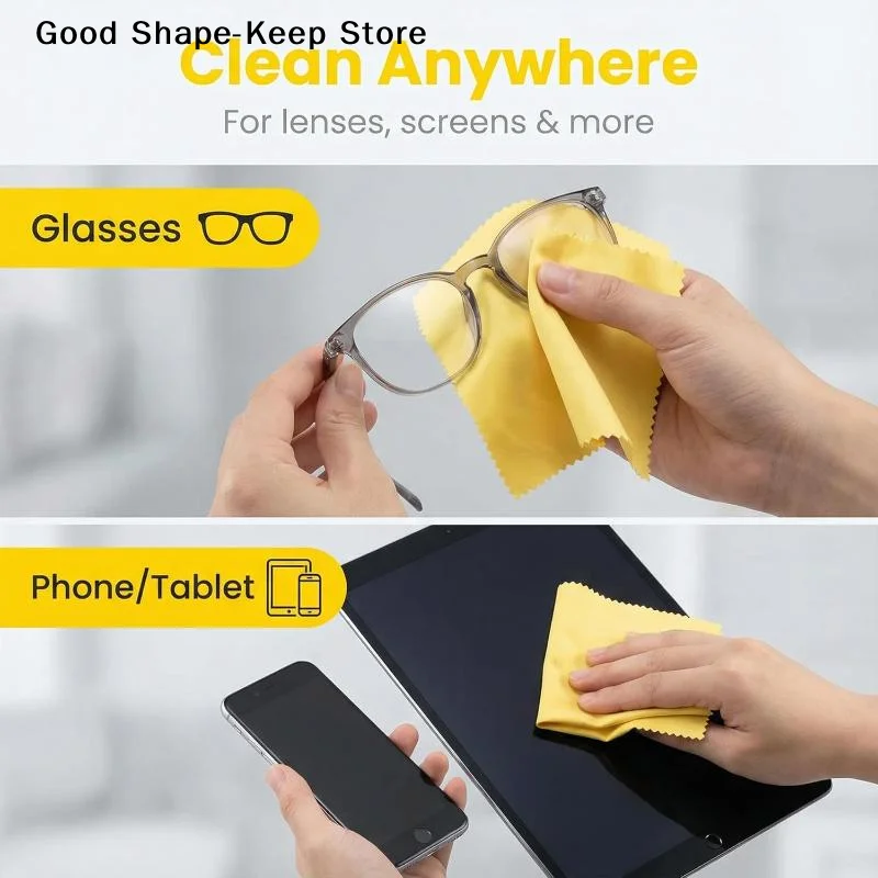 100Pcs Microfiber Glasses Cleaning Cloths Supple Scratch-Free Lens Wipes For Eyeglasses Phone Screens Camera Lenses Polishing