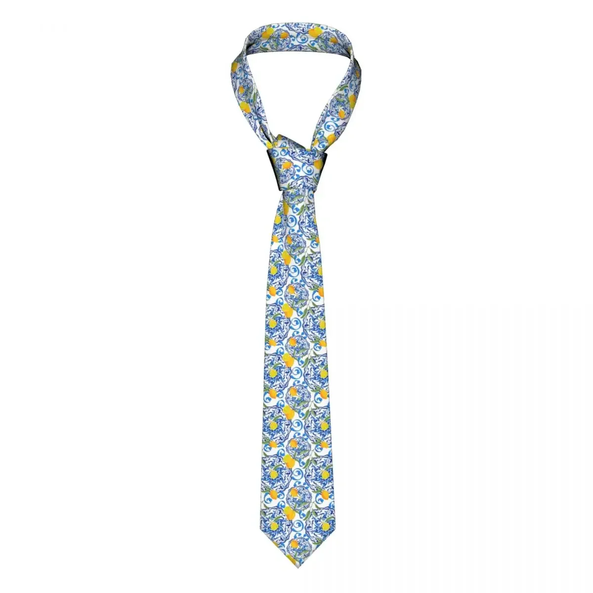 

Fashion Lemon Fruit Pattern Ties for Business Customized Mens Summer Citrus Mediterranean Style Neckties