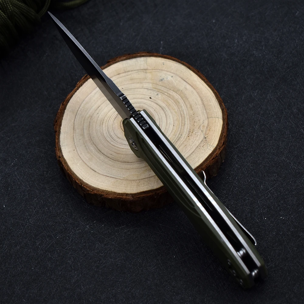 D2 aço pedra lavagem g10 lidar com rolamento faca dobrável bolso ao ar livre caça sobrevivência ferramenta de acampamento presentes natal edc