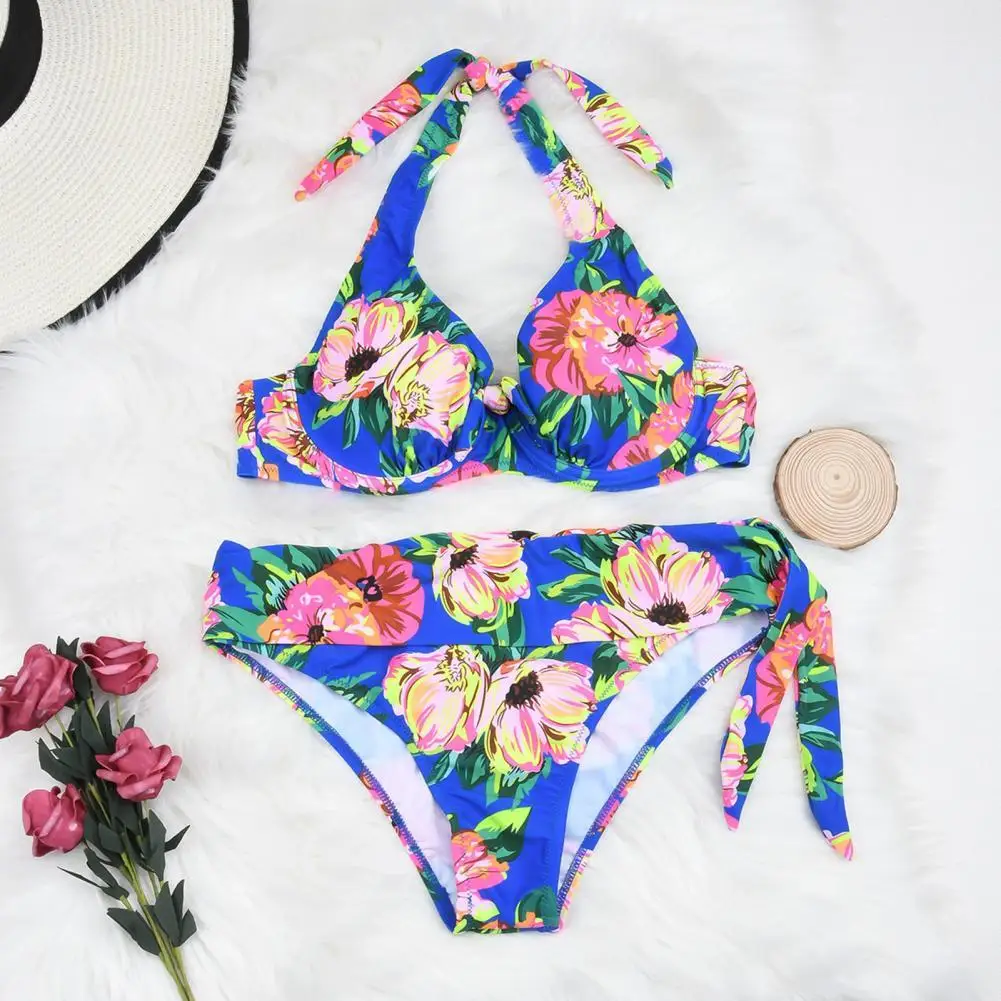 

Bathing Suit Backless Lady Swimsuit Sexy Halter Women Bra Briefs Set