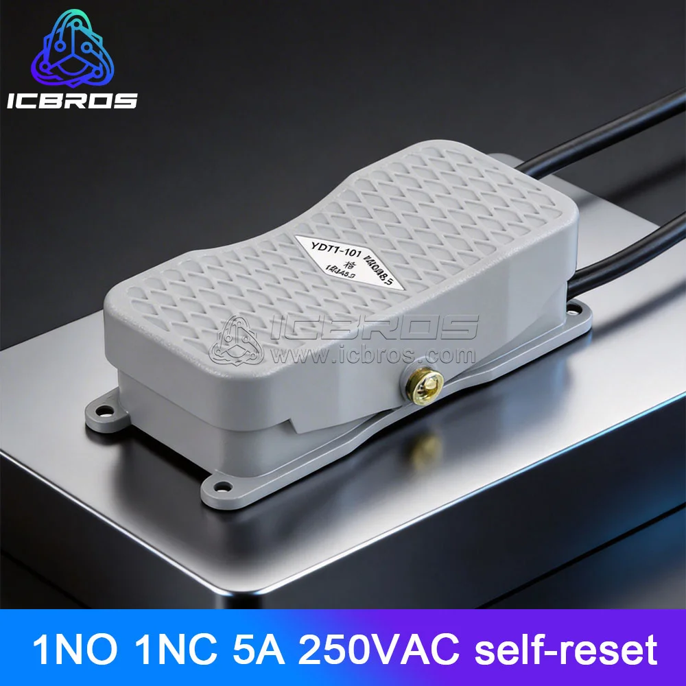 YDT1-101 YDT1-20 Foot Switch Pedal Push Button Controller Reverse with Wire Cable Aluminum Case Double Single Three Phase Motor