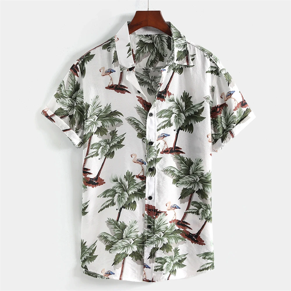 Fashion 3D Printed Plants Flower Leaves Hawaiian Shirt Men Summer Casual Short Sleeves Casual Men Beach Shirts Men's Clothing
