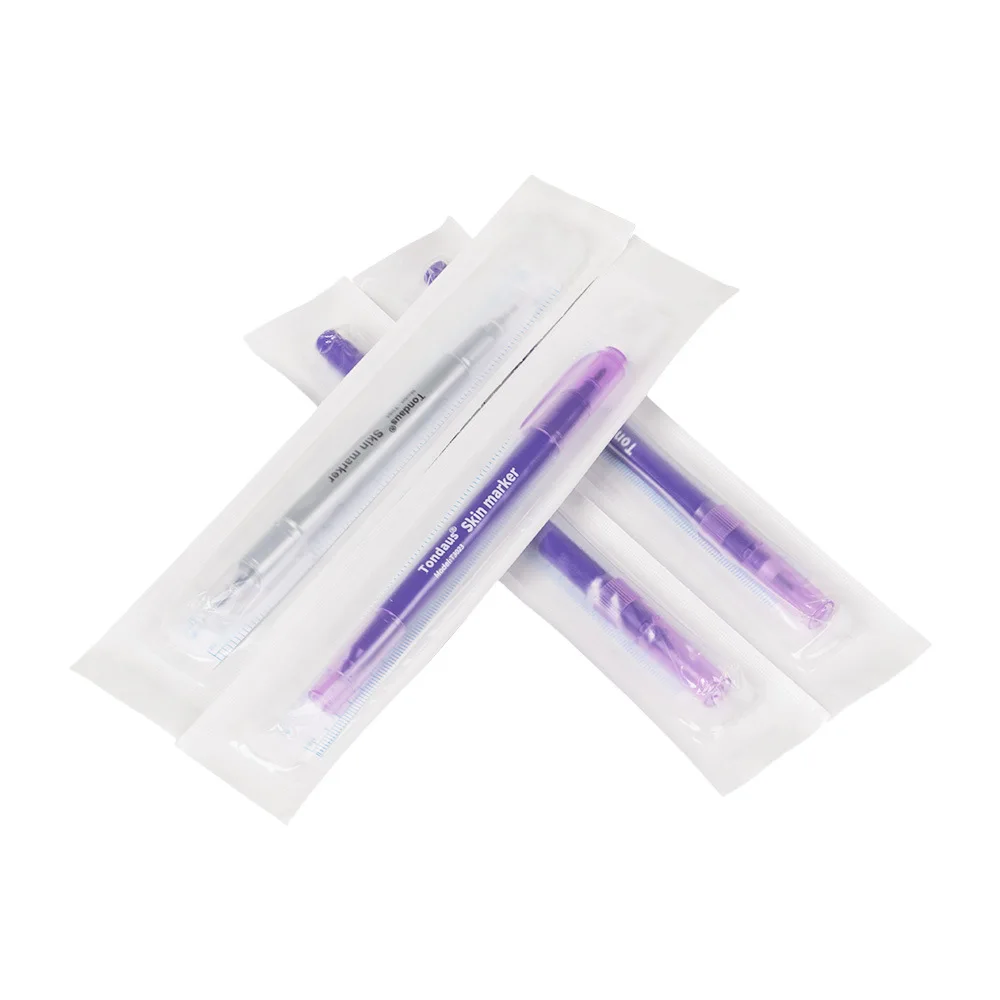 

10pcs White/Purple Surgical Tattoo Skin Eyebrow Marker Pen Tools With Ruler for Permanent Makeup Microblading Accessories