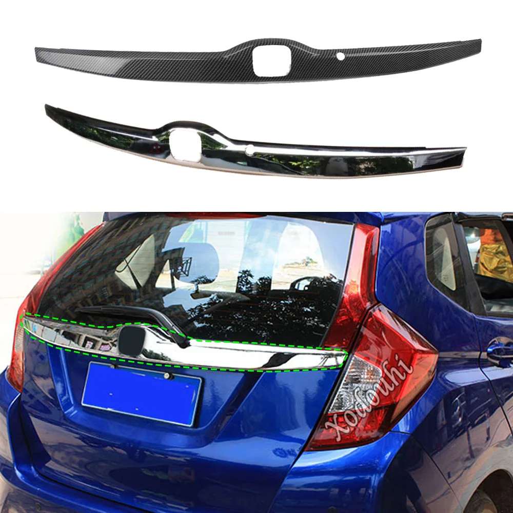 Voor Honda Fit Jazz 2014 2015 2016 2017 Auto Cover Stok Achter Nummerplaat Deur Bodem Achterklep Frame Plaat Trim lamp Strip Kofferbak