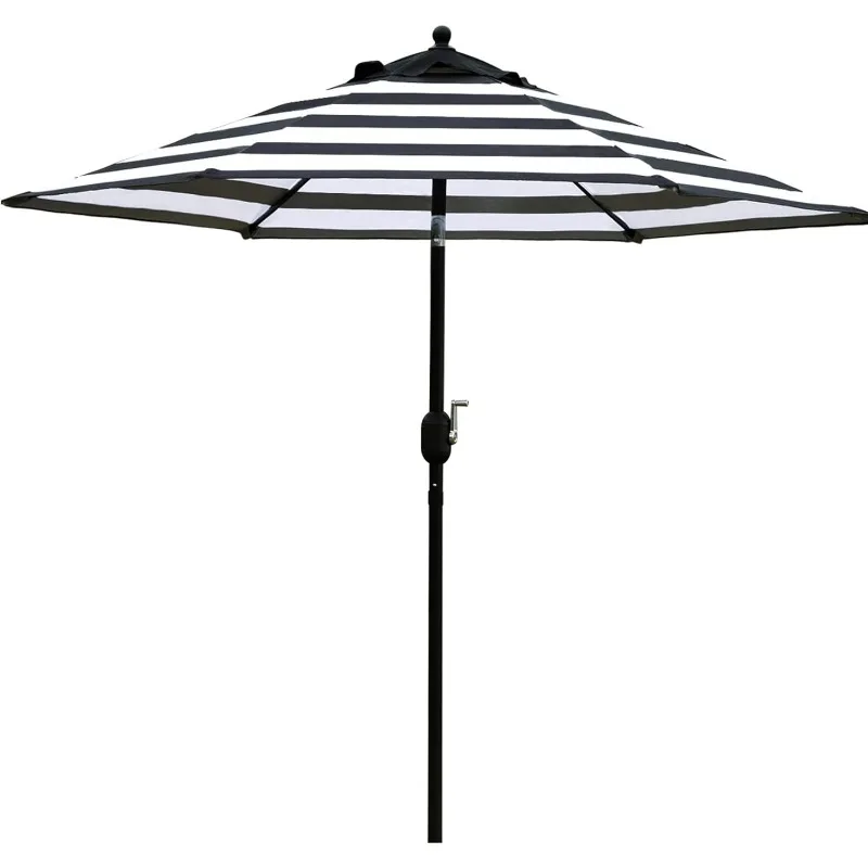 7.5' Patio Umbrella Outdoor Table Market Umbrella with Push Button Tilt/Crank, 6 Ribs