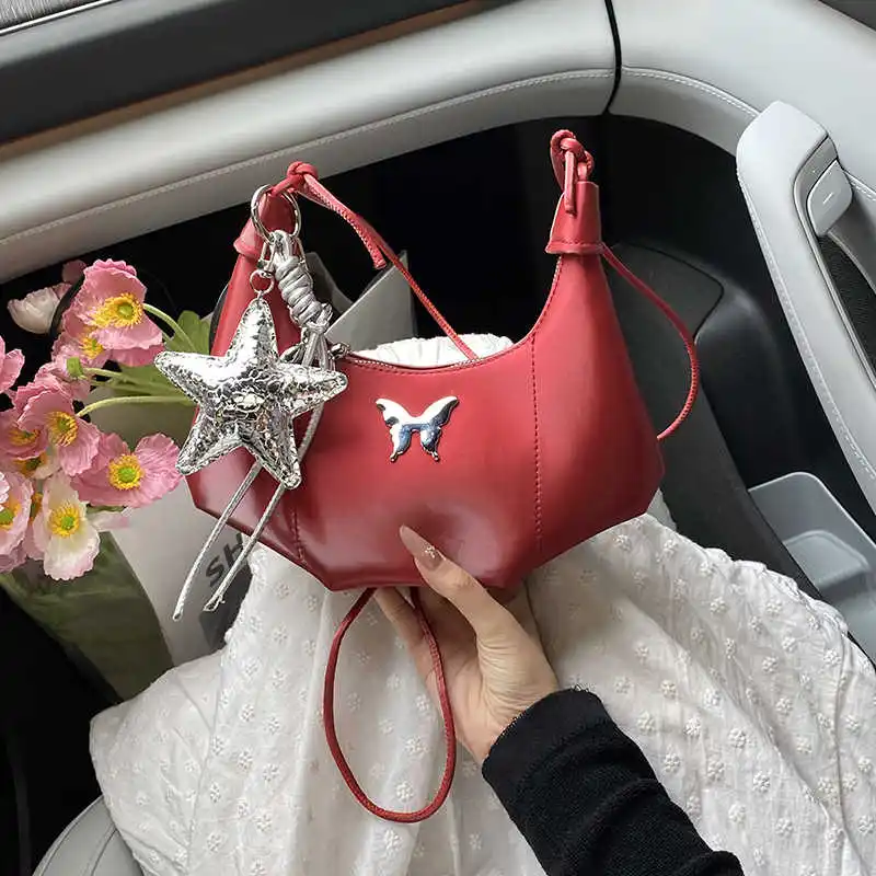 

High-Grade Sense Soft Leather Shoulder Bags for Women Solid Color Versatile Pleated Crossbody Bag Female Phone Coin Purse