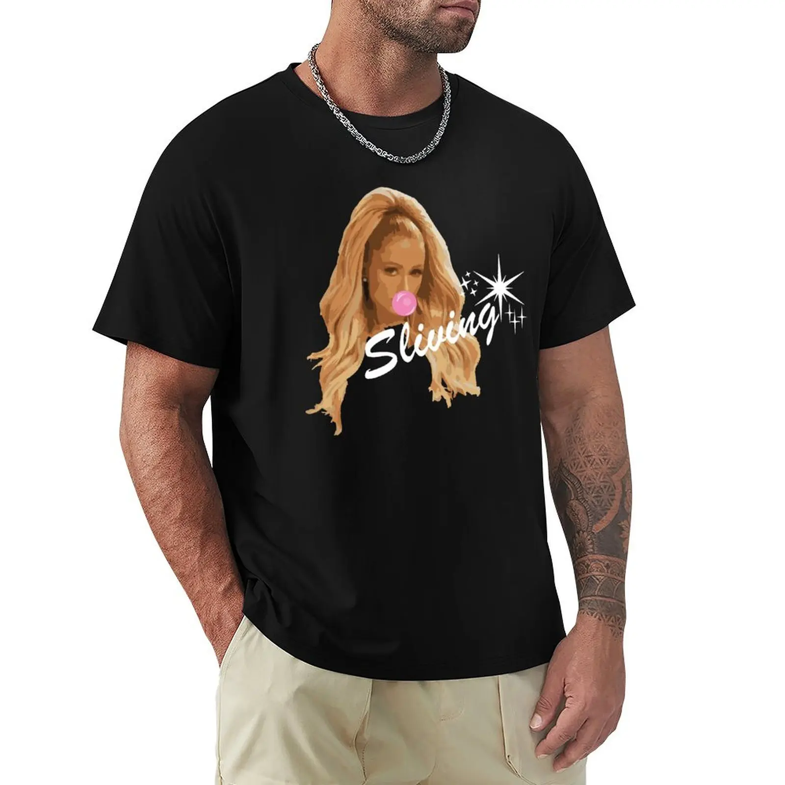 

Bubblegum Paris Sliving T-Shirt rapper graphic tees boys animal print compression shirt men