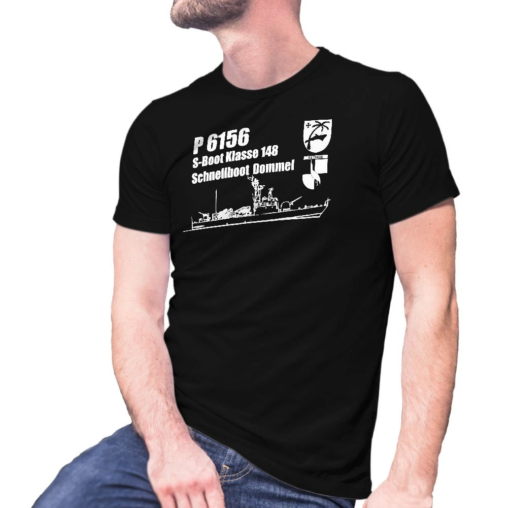 

Speedboat s56 dommel S-BOAT class 148 German Bundeswehr pattern design -100% cotton O-neck casual printed men's T-shirt.