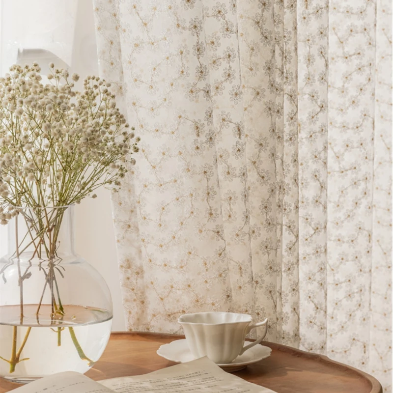 

Современные Простые шторы для гостиной, спальни, столовой, маргаритки, свежие хлопковые полузатемняющие оконные экраны