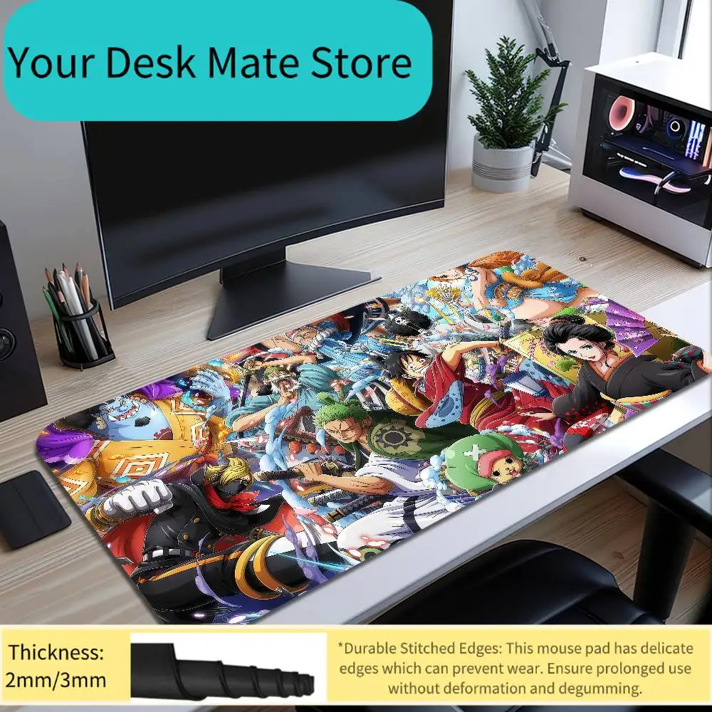One Piece Wano Country Alle Charaktere Anime Gaming-Mauspad, Rutschfeste & Fleckenresistente Erweiterte Schreibtischunterlage