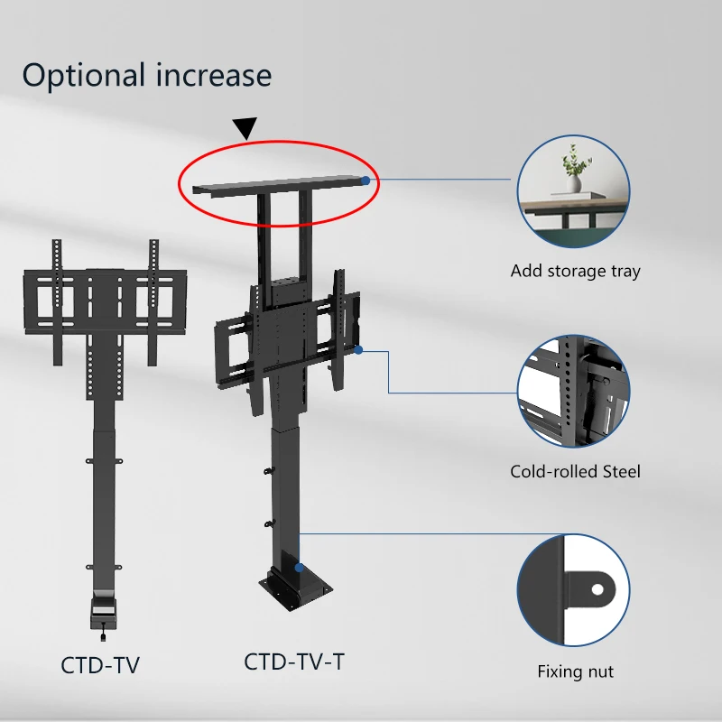 Elevador de TV oculto con Control remoto motorizado, Sistema Automático eléctrico debajo de la cama, soportes de elevación motorizados para TV de 32-70"