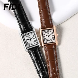 FIDI High Quality Antique Rectangle Tiny Ladies Vintage Quartz Lady Fashion Leather Minimalist Luxury Watch For Women FD112