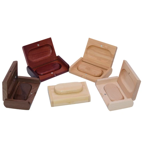 Imagen 2 del producto 20 unids/lote unidad Flash USB caja de madera Pen Drive USB2.0 logotipo personalizado gratis 32GB 64GB memoria Stick para regalo 4GB 8GB 16GB