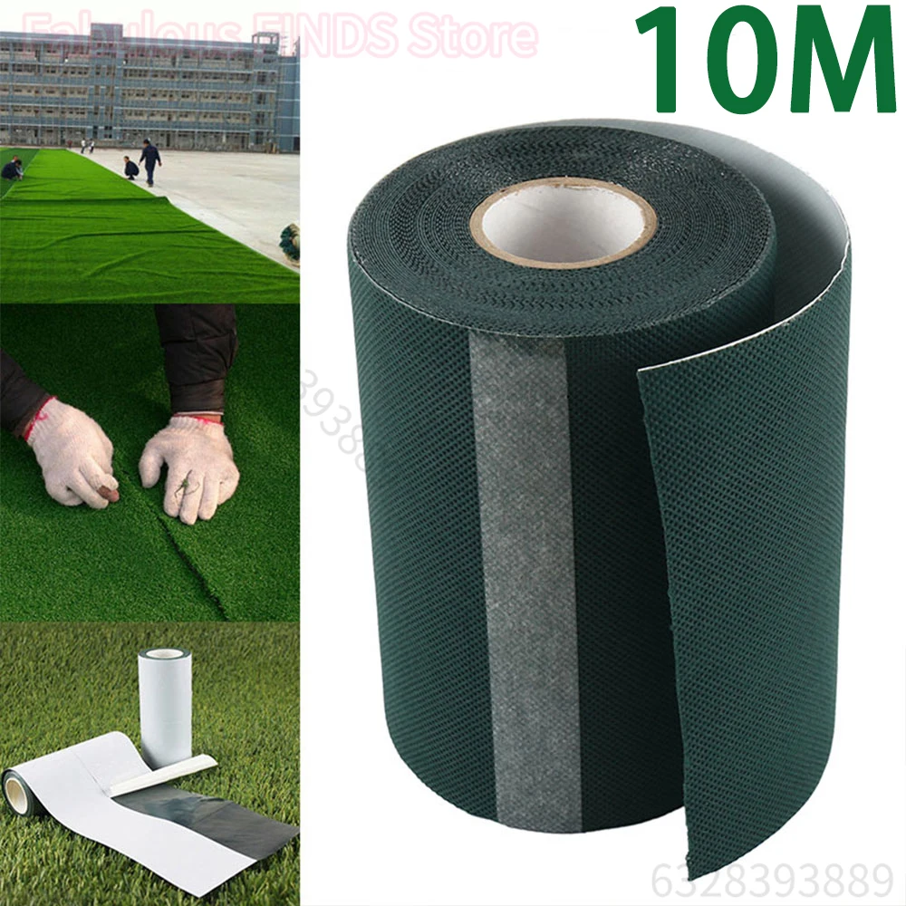 Ruban de couture d'herbe artificielle 10M pour pelouse, ruban vert de pelouse de jardin sans colle, ruban de connexion fixe pour tapis d'herbe de pelouse synthétique