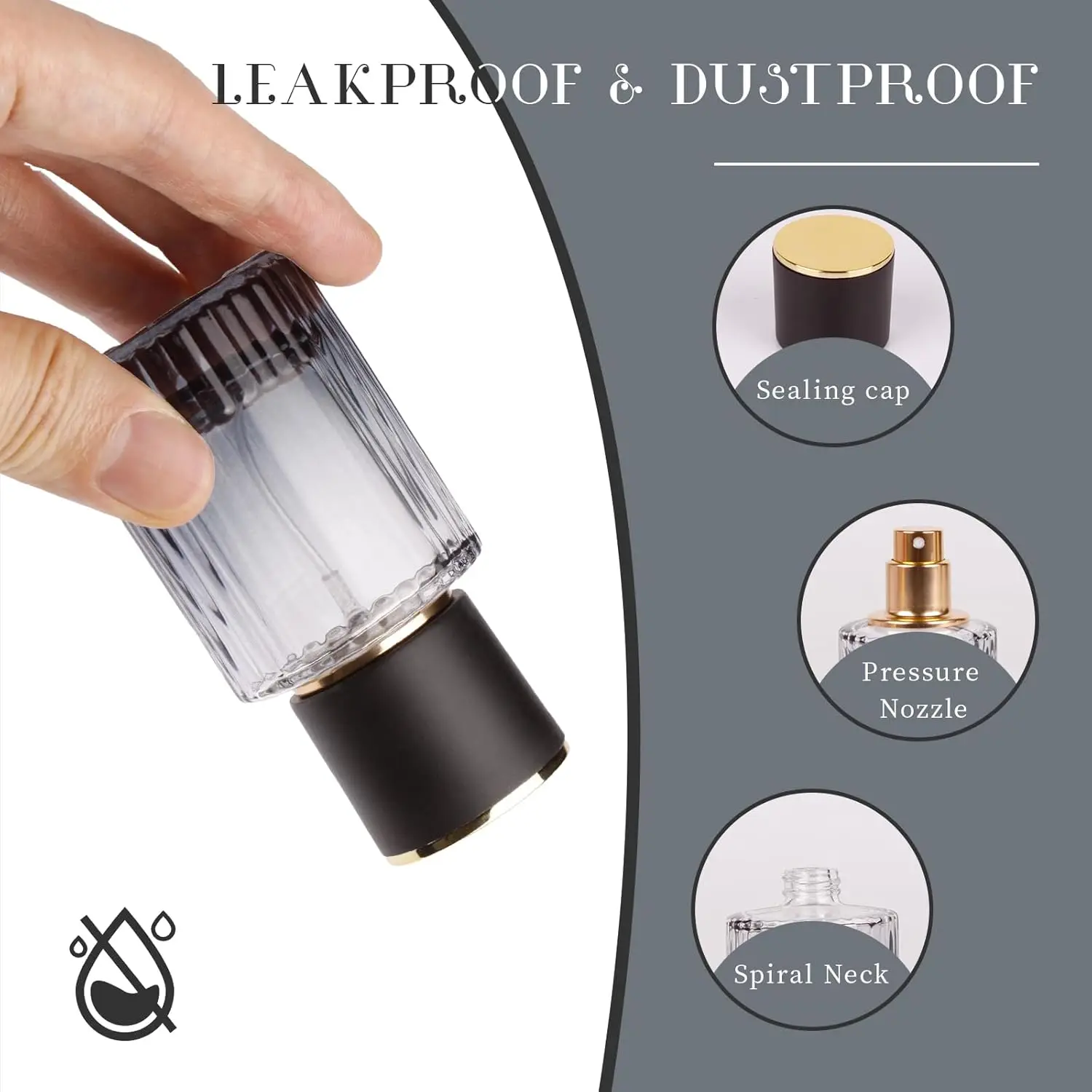 2 قطعة 30/50 مللي زجاجات رذاذ عطر فارغة رذاذ عطر زجاجي عينة الحاويات السفر عطر أساسي مستلزمات التجميل مستحضرات التجميل