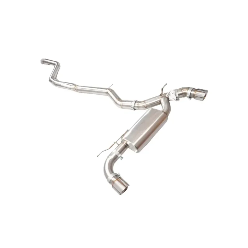 【Durable Practical Daria】 YT SS304 Mid-Tail Exhaust System (Dual-Side Single-Exit, Valved, 89mm Diameter) for GR