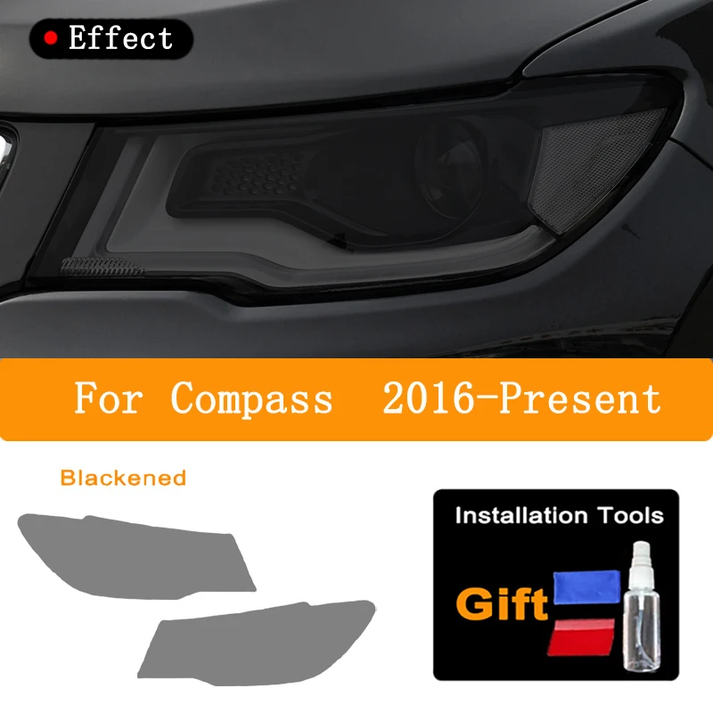 Car Headlight security Black Protective Film Taillight TPU adhesive film Sticker Accessore For Jeep Compass 2017 2018 2019