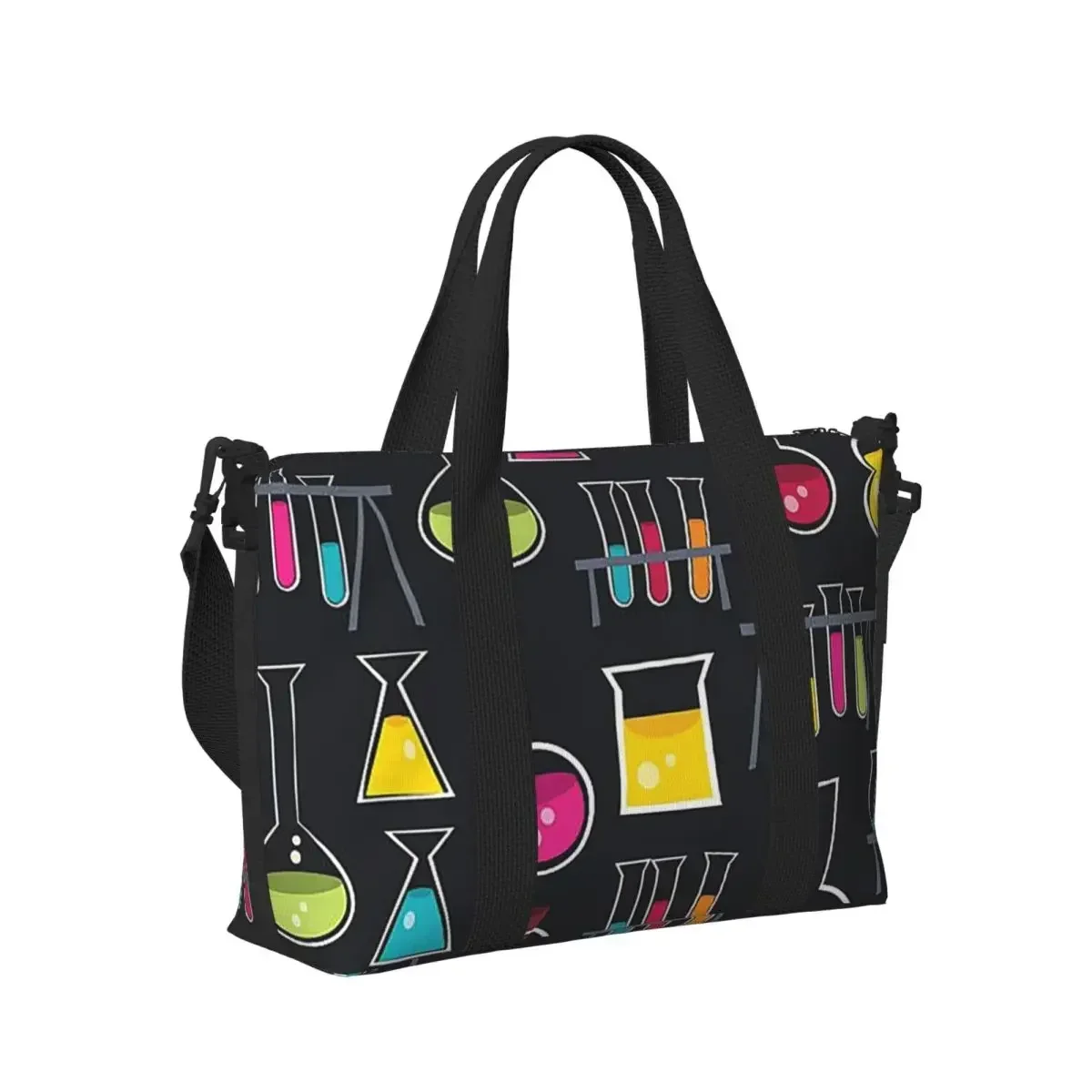 Beakers Laboratory Technology Science Chemistry Beach Travel Bag  Tote Bags for Gym Sport Women Shopping Duffle Shoulder Bag