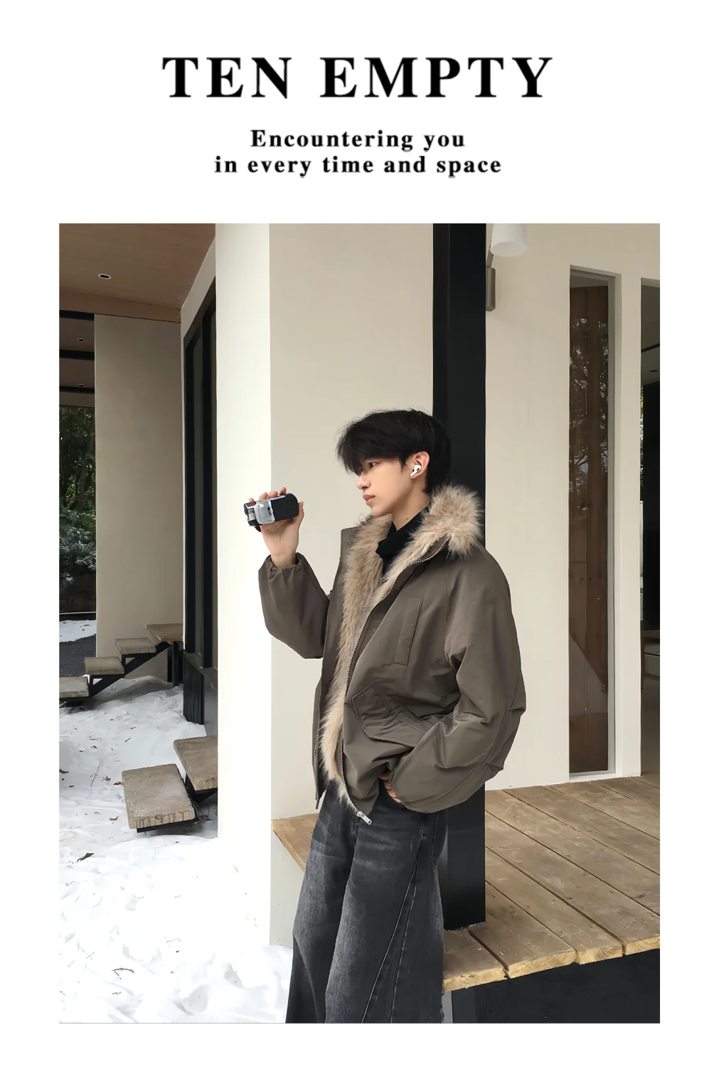 

Мужская шерстяная куртка с меховым воротником, свободного кроя, для альпинизма и активного отдыха, теплая, на флисе, комфортная, практичная, для фитнеса, гонок, в стиле ретро, дизайнерская