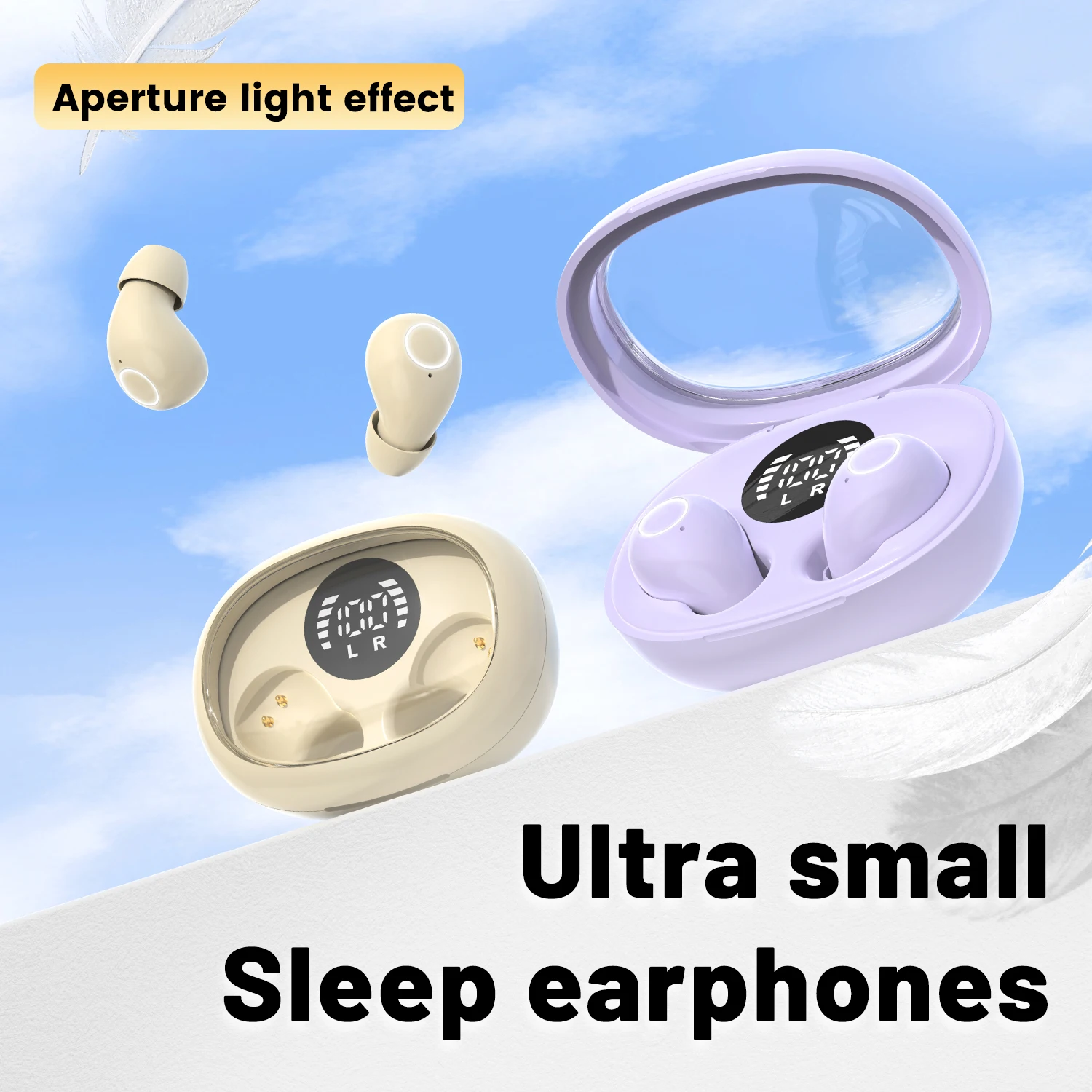 Trendy wireless headphones 5.4 bluetooth headset mini sleep sports invisible earbuds HD HIFI music bass sound quality earphones