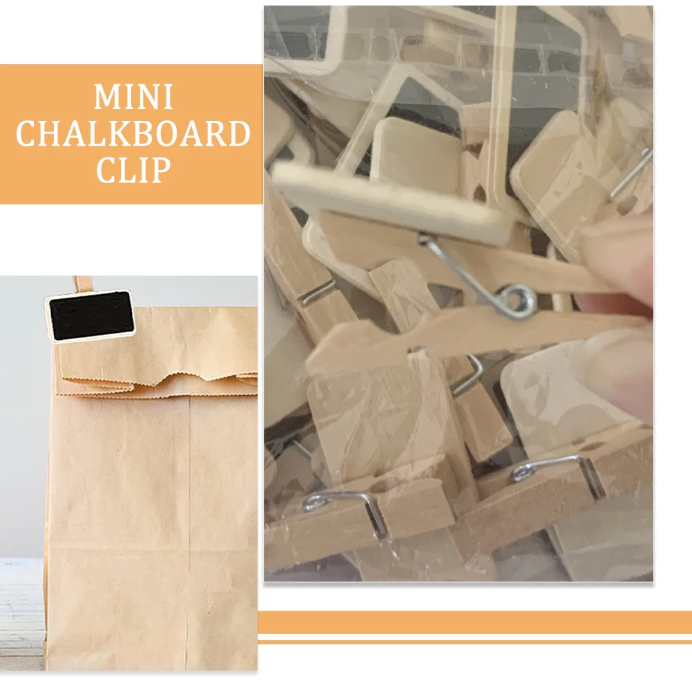 

50 Pcs Other Wood Products Mini Blackboard Charcuterie Wooden Hanging Chalkboard Sign