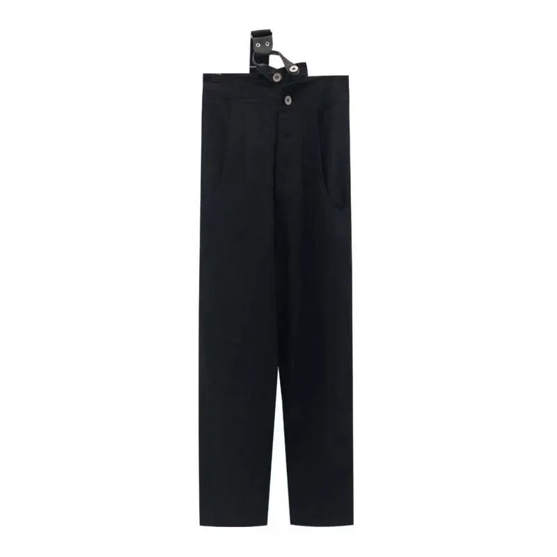 Versione coreana di bretelle in denim a vita alta e pantaloni lunghi per le donne Primavera ed estate Nuovi studenti Vestibilità ampia All-in-one