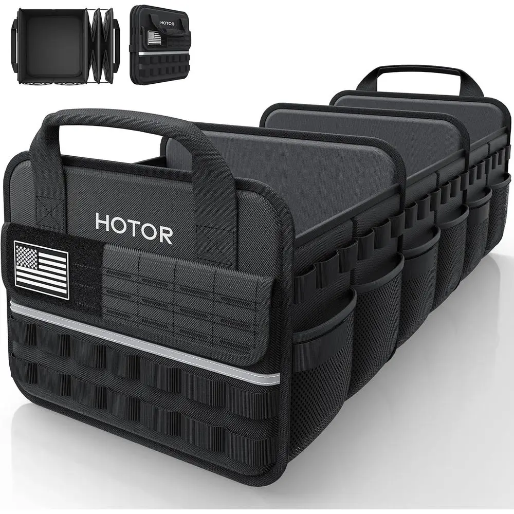 

Tactical Car Trunk Organizer - Trunk Organizer or SUV with MOLLE Key & Reflective Strips, Car Accessories or Tools & Outdoor Sto