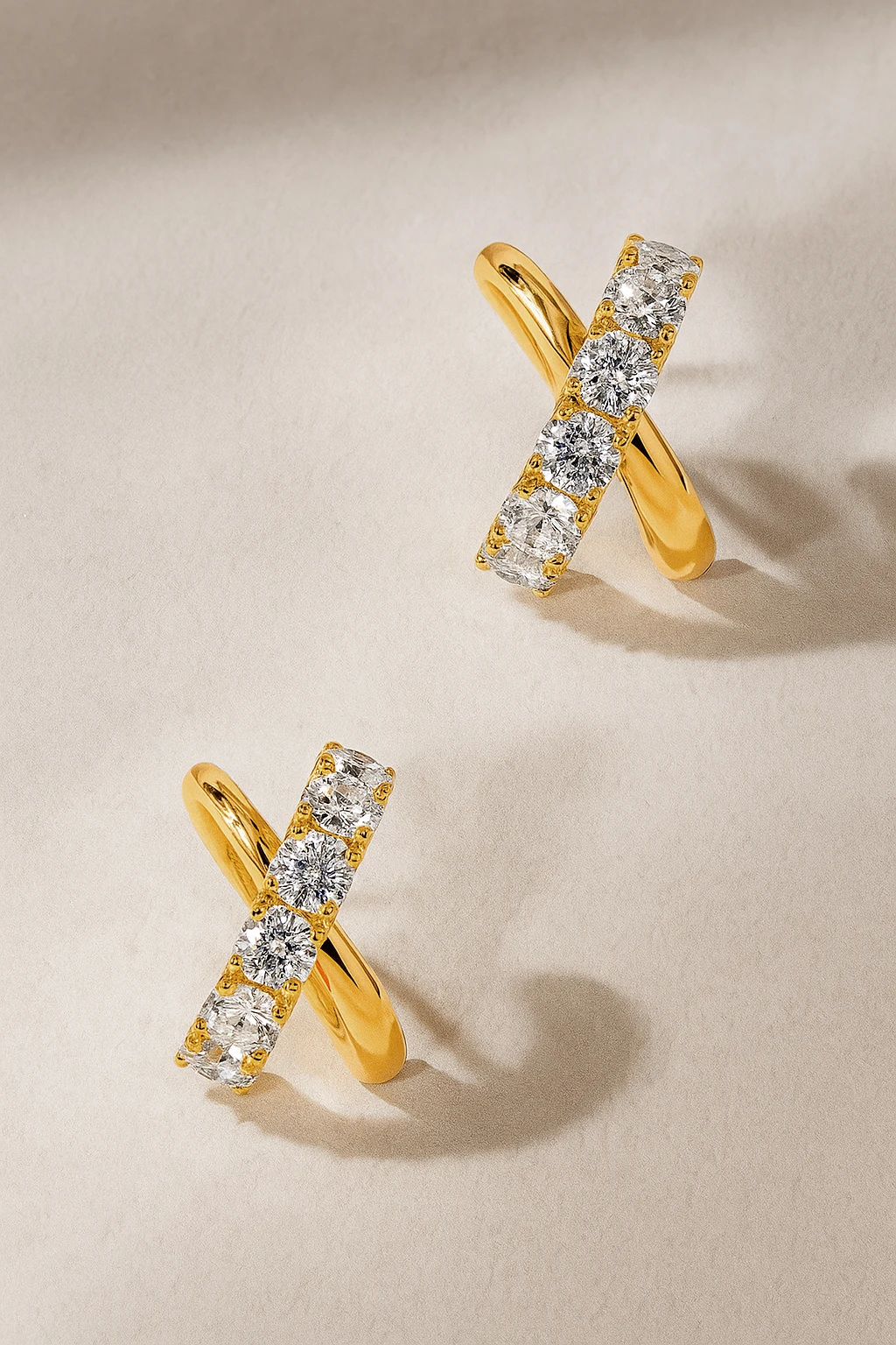 Badu Minimalist Crystal Zircon X Shape Stud Earrings for Women Piercing Earring Party Luxury Jewelry Fine Accessories