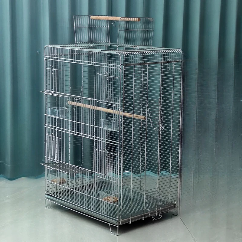 

Large Open Top Bird Cage Stainless Parrot Budgie Speciality Bird Cage Luxury Feeder Villa Oiseaux Accessoires Pet House