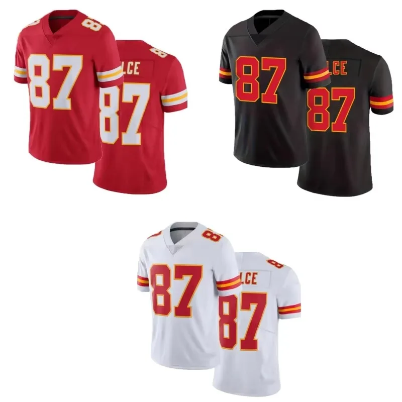 American Football Jersey Kansas City No. 87 Chiefs Women/Men's Sports Breathable Rugby T-Shirt For Training and Competition