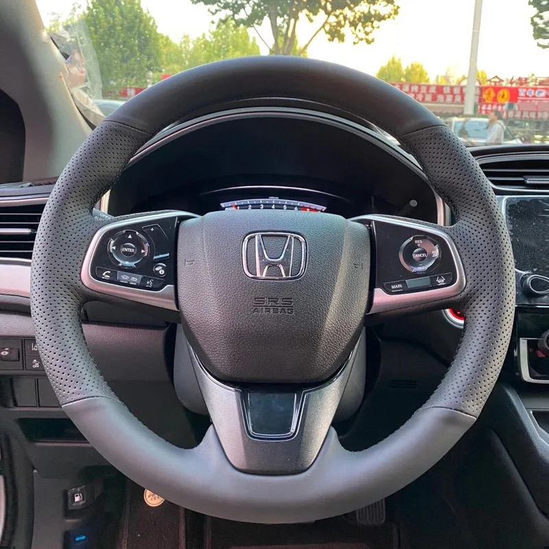 

Ультратонкий чехол из натуральной кожи для руля автомобиля Honda Civic 10 поколения 2016-2018