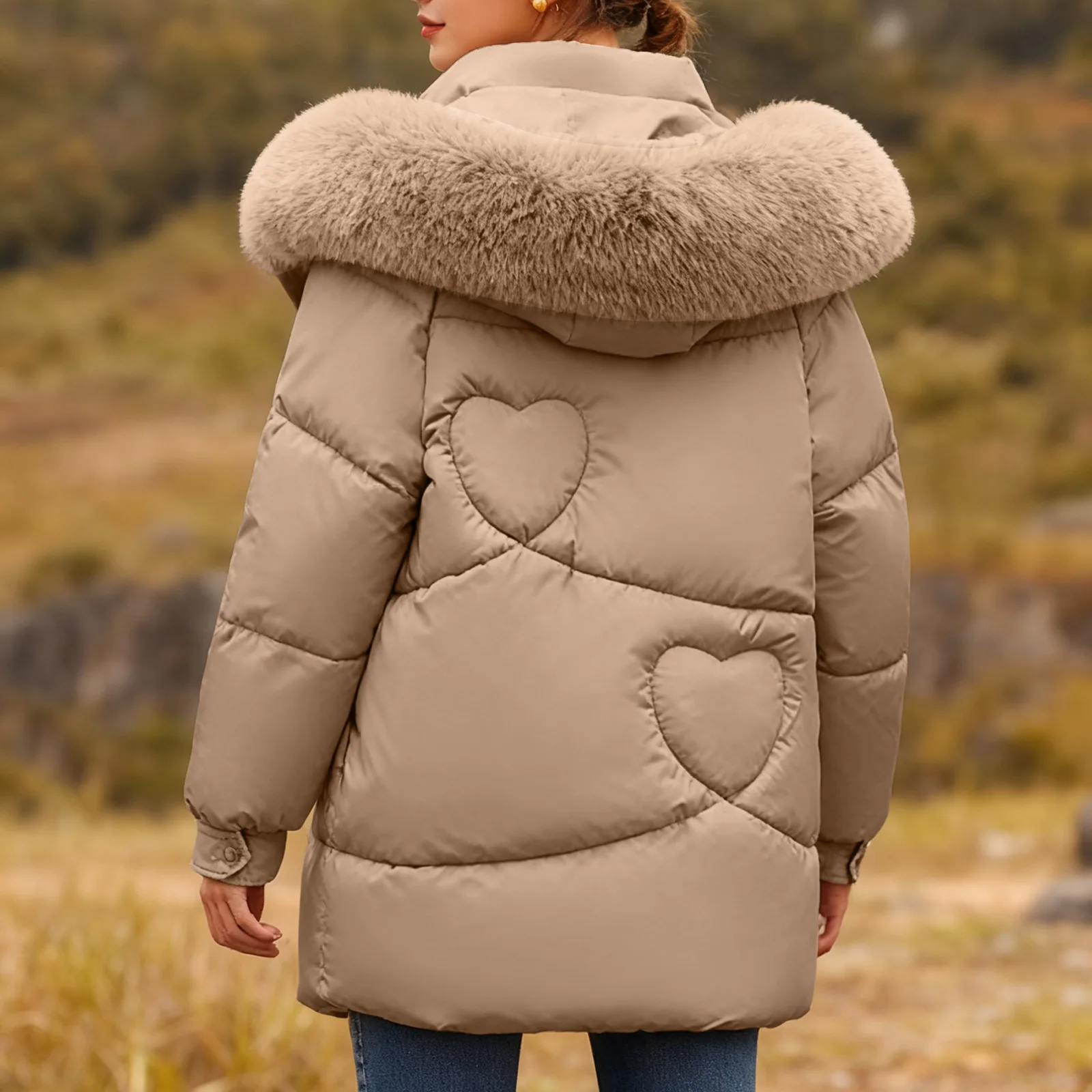 Women's Down Padded Jacket Winter Women Fashion Slim Mid length Coat Loose Hooded Warm Jacket Padded Parkas Female Streetwear