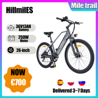 HillMiles Mile Trail 1 Electric Bicycle Men's 250W Brushless Motor 36V13AH Battery,26 inch Mountain Electric Bike Moment Sensor