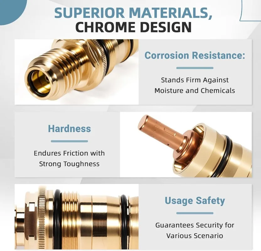 1/2 Inch GR Brass Thermostatic Cartridge Thermal‑Sensitive Element Precise Temp Control For Shower Faucet