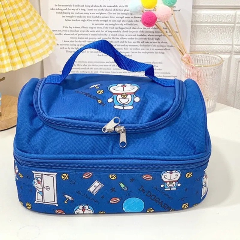 

Doraemon cartoon jingle cat double-layer thermal insulation bag large-capacity student lunch box handbag bento bag children