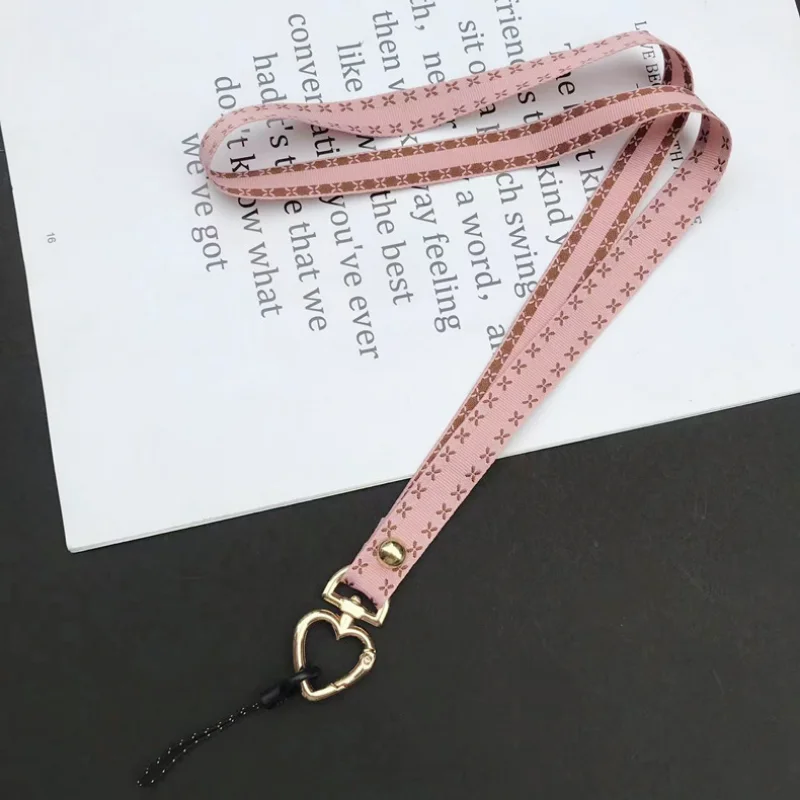 Cute Key Nylon Lanyard Neck Strap Work Card Mobile Phone Lanyard Does Not Strangle The Neck Two-in-one Women\'s Short Wrist Rope