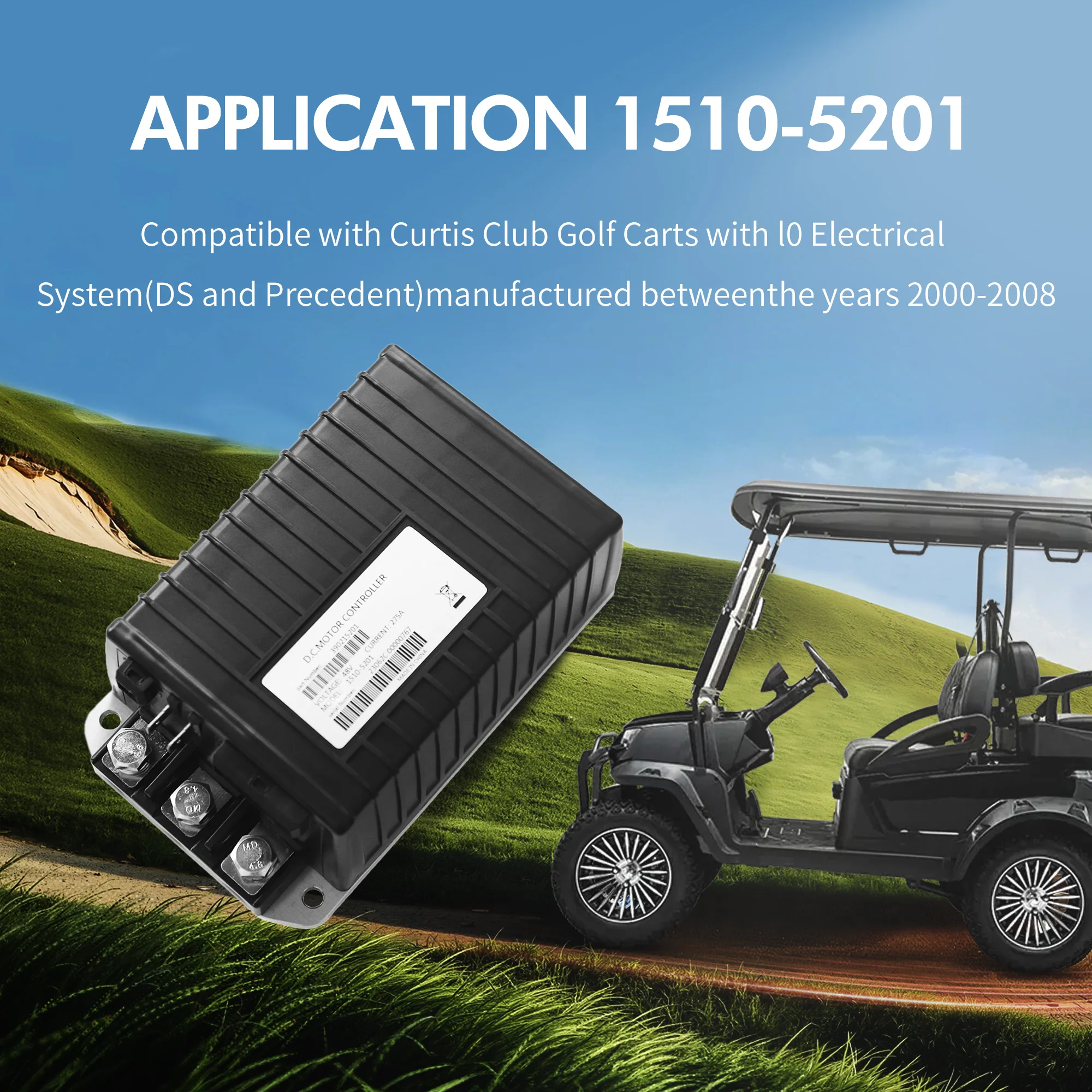 

1510A-5251 1510A-5201 Контроллер двигателя постоянного тока 48 В 250 А для Curtis Club Car DS Precedent 1999-2019 Контроллеры скорости тележки для гольфа