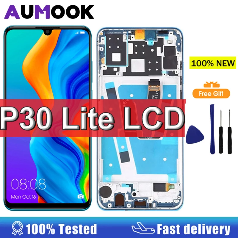 화웨이 P30 라이트용 LCD 디스플레이 터치 스크린, 노바 4e MAR-LX1 AL01 디지타이저 어셈블리, 신제품