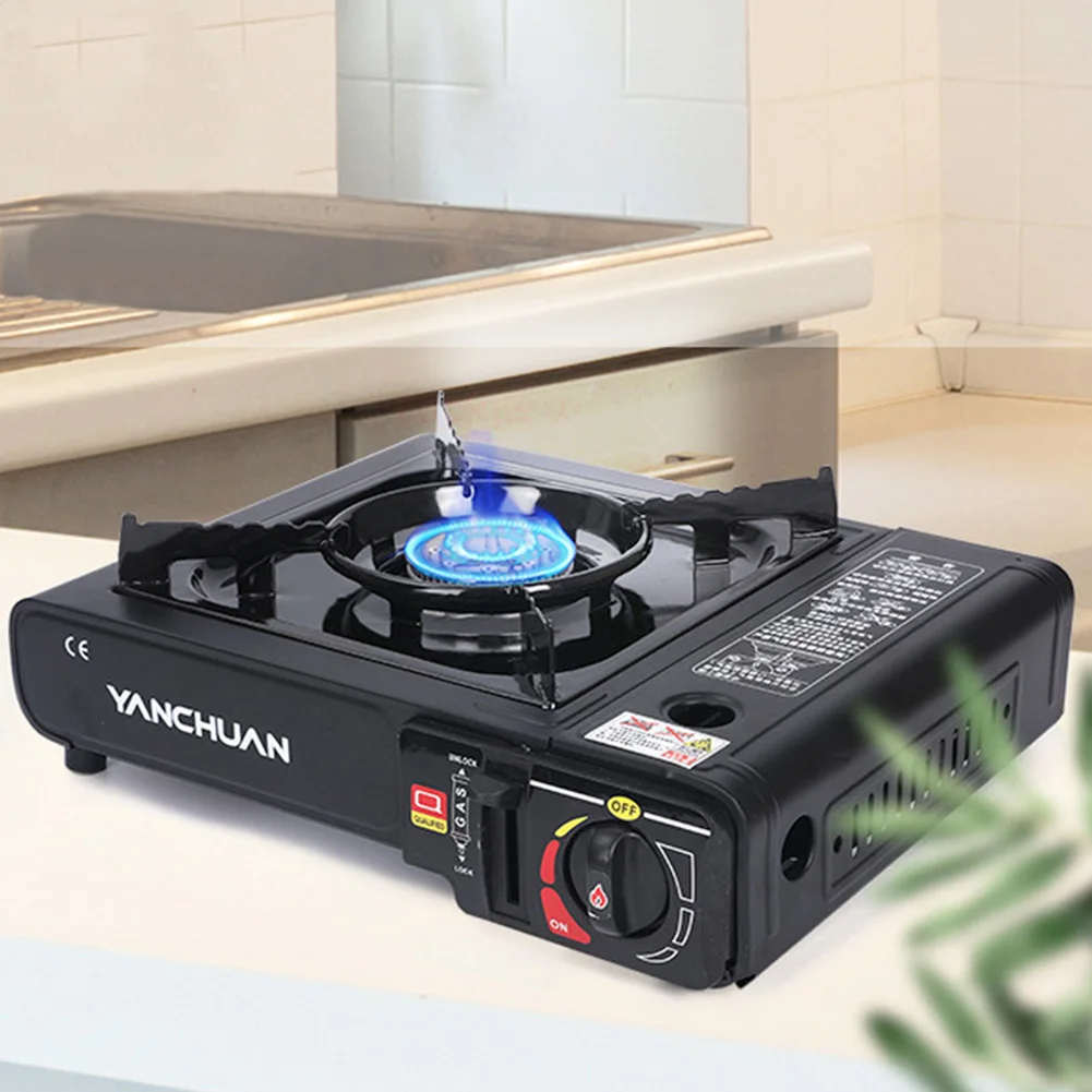 Portable Gas Stove Single-Burner Butane Stove Adjustable Cassette Stove Windproof for Indoor & Outdoor Cooking