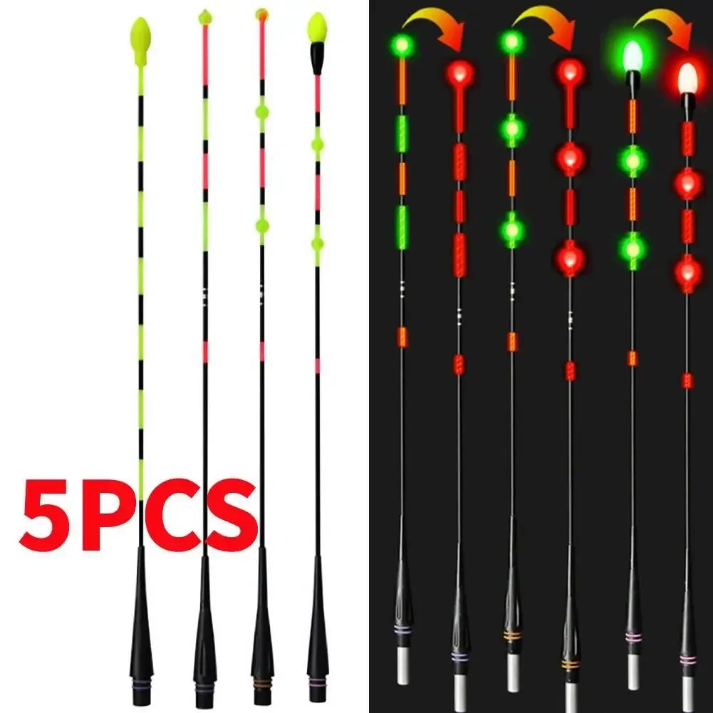 5Pcs DIY Electronic Float Tail Gravity Color Change Bold Night Fishing Floating Accessories Fishing Supplies Equipment