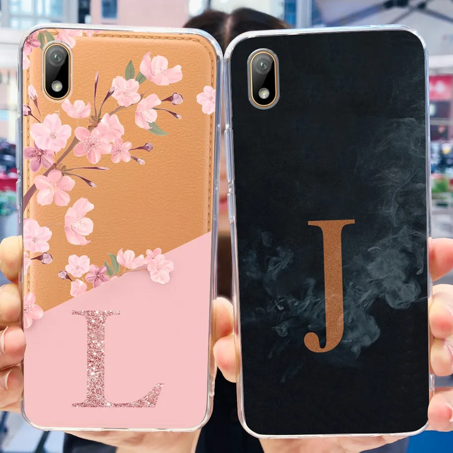 For Huawei Y5 2019 Case Fashion Flower Letters Phone Case For Honor 8S Cover Y 5 2019 AMN-LX9 AMN-LX1 AMN-LX2 KSE-LX9 Back Cover