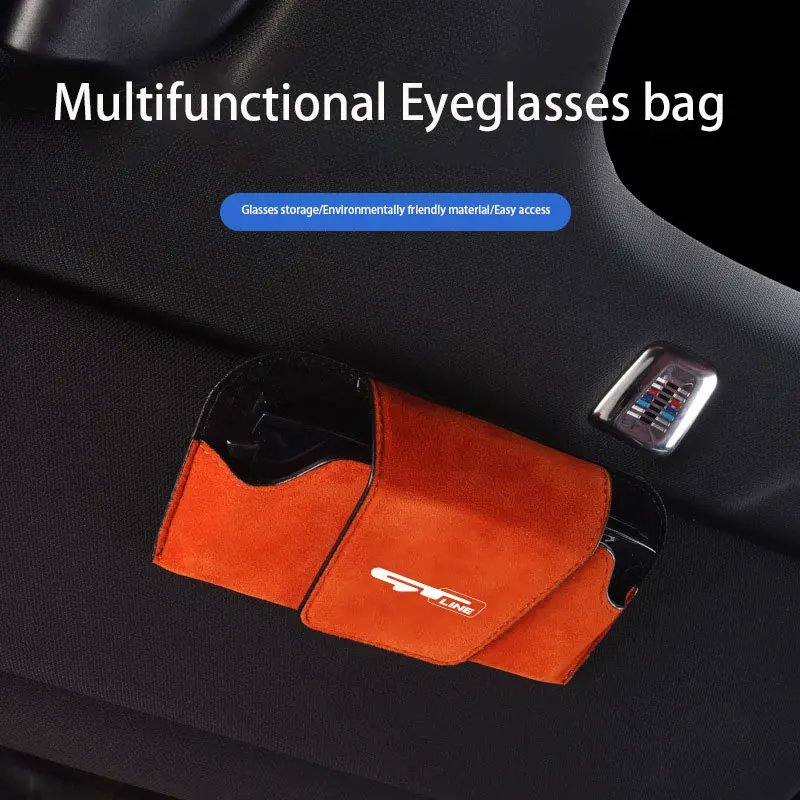 For Kia Gt Gtline Car Glasses Holder Clip Accesorios Interior Decoration Case Cover Eyeglass Organizer Sun Glasses Storage